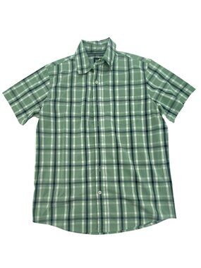 GAP | Men's Button Up Shirt | Short Sleeve | Summer | Size Small | Green Plaid
